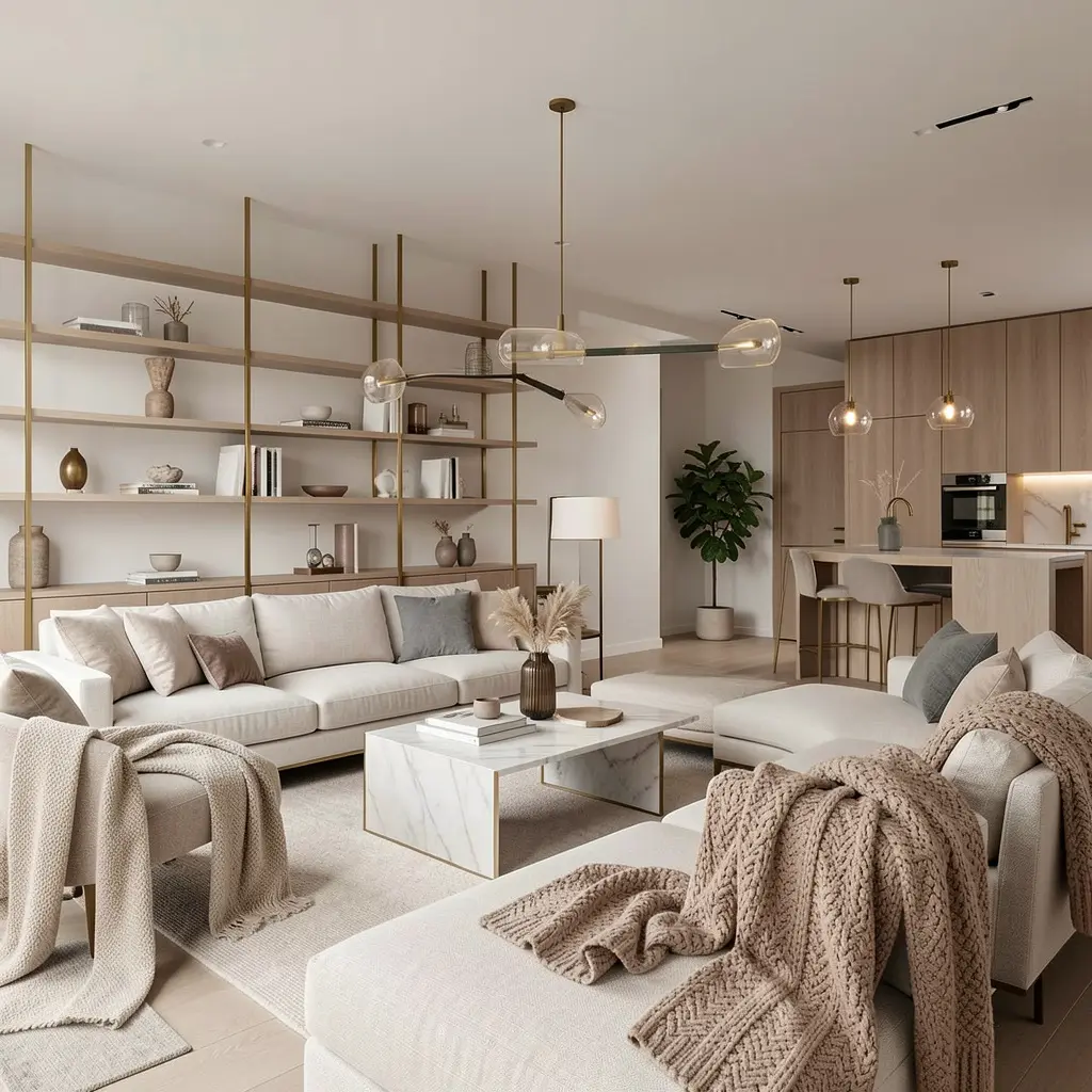 Modern living room interior with elegant furniture